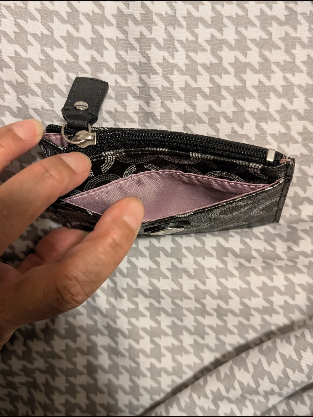 Coach Black Signature Coin Card Case